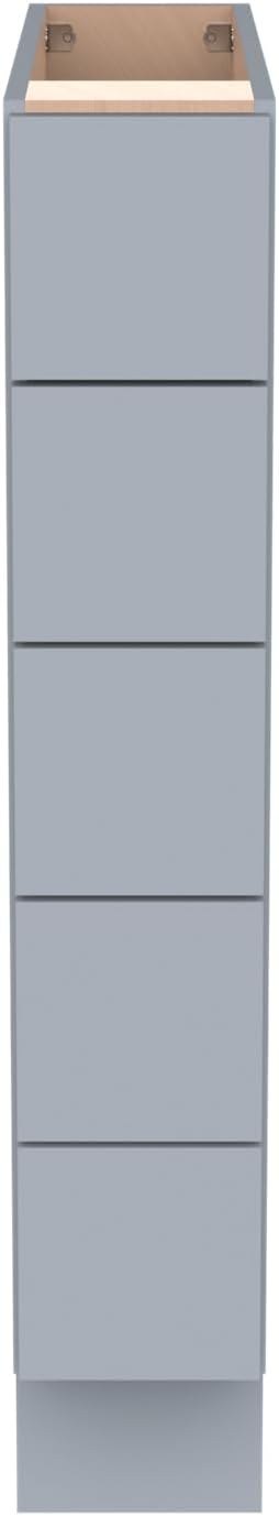 Solid Wood 5-Drawer Spice Cabinet for Kitchen, Soft Close Drawer Glides, Freestanding Storage Organizer, Fits 6" Base Cabinets, Natural Birch Wood (SK-Grey, 6" W x 24" D x 34.5" H)