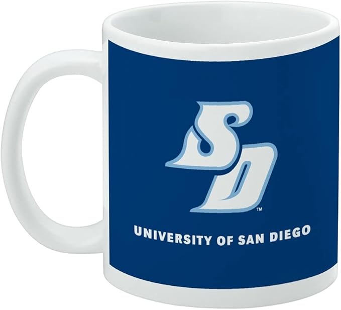 University of San Diego Primary Logo Ceramic Coffee Mug, Novelty Gift Mugs for Coffee, Tea and Hot Drinks, 11oz, White