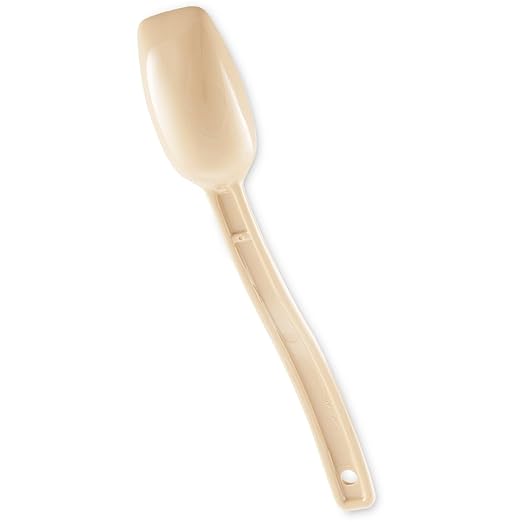 Carlisle FoodService Products Plastic Solid Spoon, 9 Inches, Beige, (Pack of 12)