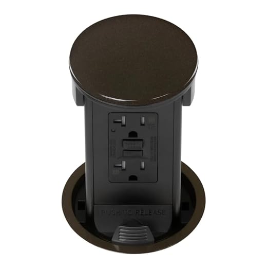 Lew Electric Round Kitchen Pop Up Outlet (GFCI, Dark Bronze)