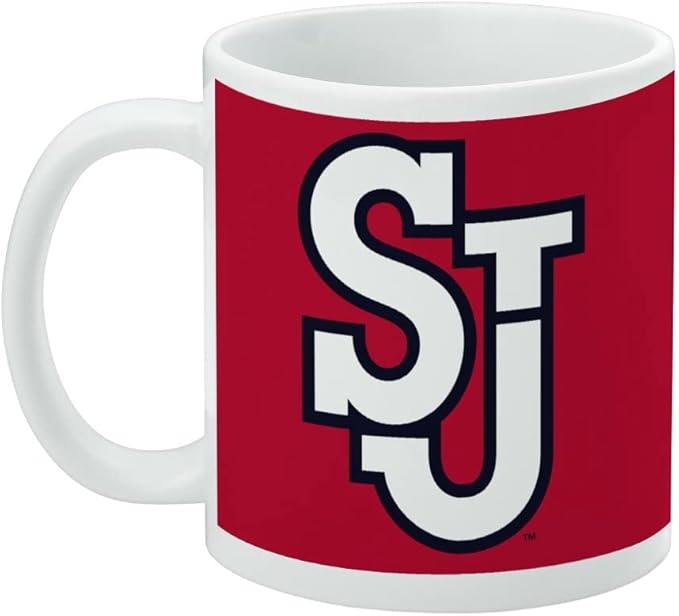 St. John's University Primary Logo Ceramic Coffee Mug, Novelty Gift Mugs for Coffee, Tea and Hot Drinks, 11oz, White