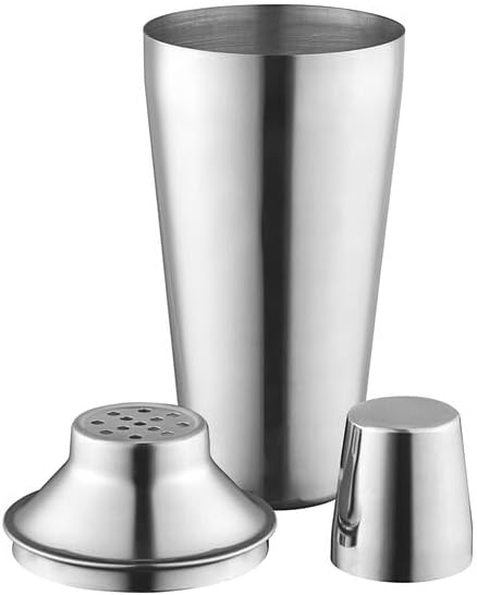 28 oz Stainless Steel Cobbler Cocktail Shaker, 3-Piece Set, Silver, 10 Inches, Dishwasher Safe, for Bartending