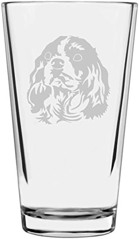 Cavalier King Charles Spaniel Customizable Dog Themed Etched All Purpose 16oz Pint Glass
