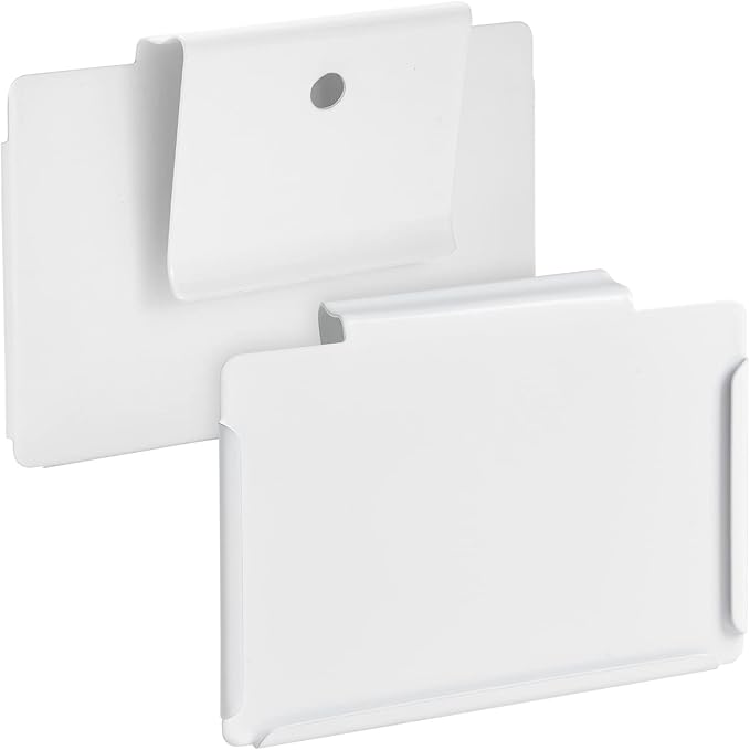 Talented Kitchen Storage Bin & Pantry Labels with Clip-On Holders - 3.5 x 2.5 in White Metal, 8 Clips & 40 Vinyl Tags - Kitchen Shelf Labels