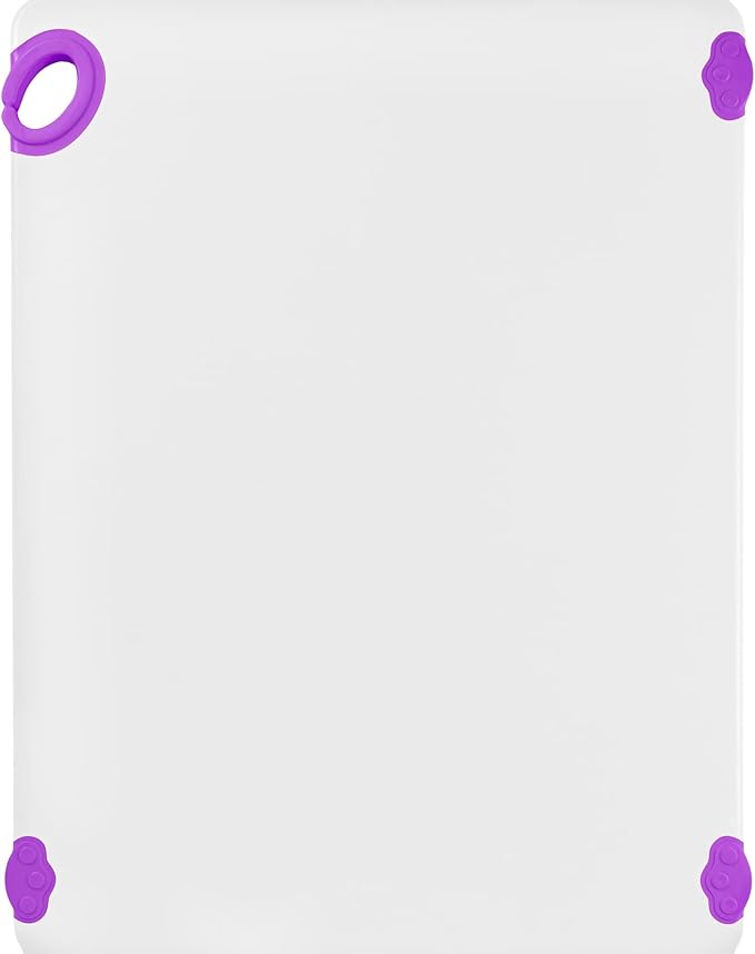 Winco Non-Slip Cutting Board with Hook, 18" x 24" x 1/2", Purple