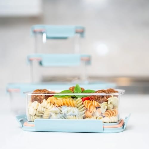 LocknLock LBF405RS12M Modular Plus Food Storage Container,24 set (12 containers & 12 Lids)- Mint