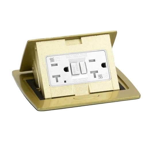 Lew Electric Pop Up Countertop Electrical Outlet, GFCI Receptacle (Brass)