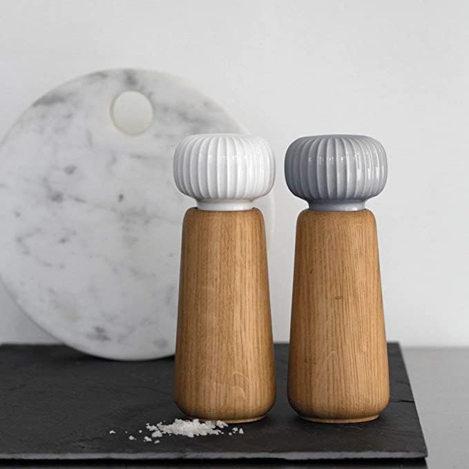 Kahler Hammershoi Salt and Pepper Grinder, Indigo, 5.7"H x 2.6"D, Designed by Hans-Christian Bauer, Gift Box Included