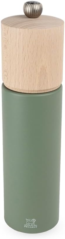 PEUGEOT - Boreal 21 cm/ 8" Pepper Mill - Classic Grind System - Made with PEFC Certified Beech Wood - Made in France - Fern Green