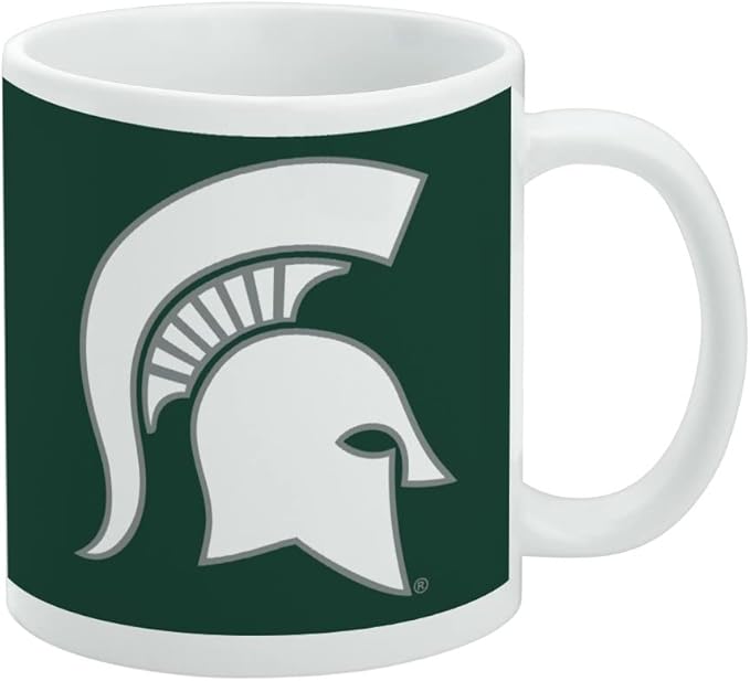 Michigan State Spartan Logo Ceramic Coffee Mug, Novelty Gift Mugs for Coffee, Tea and Hot Drinks, 11oz, White