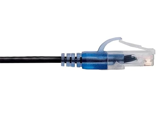 Monoprice Cat6A 14ft Black Patch Cable UTP 30AWG 10G Pure Bare Copper Snagless RJ45 SlimRun Series Ethernet Cable