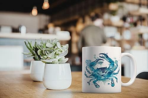 MUGBREW Blue Crab Ceramic Coffee Mug Tea Cup, 11 OZ