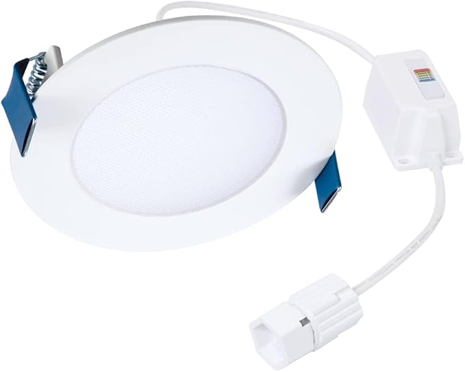 HALO Quicklink 4 Inch Canless Ultra-Thin Recessed Lighting LED Wafer Light for Ceiling and Shower - 6 Pack Starter Kit - 605 Lumens - 5 Selectable Color Temperatures, 0-10V Commercial Dimming
