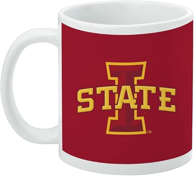 Iowa State University Logo Ceramic Coffee Mug, Novelty Gift Mugs for Coffee, Tea and Hot Drinks, 11oz, White