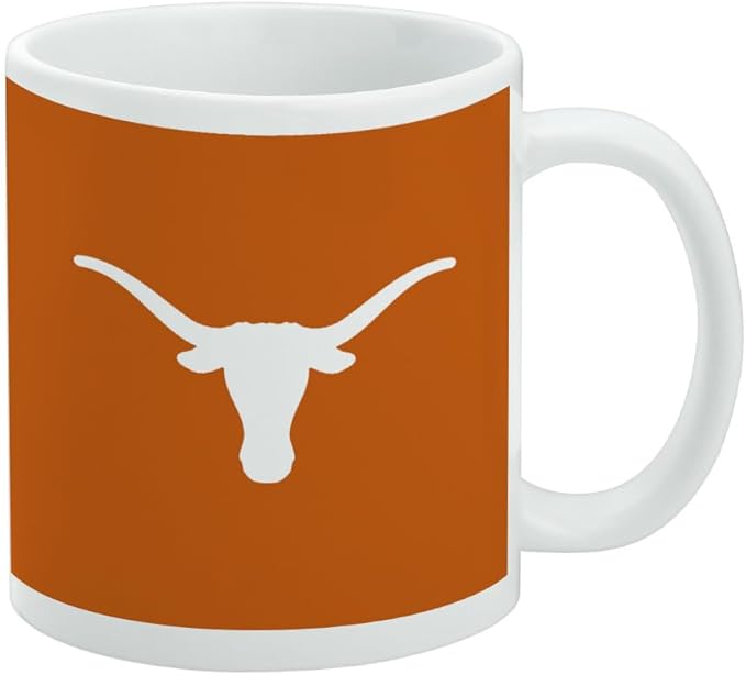 University of Texas Primary Logo Ceramic Coffee Mug, Novelty Gift Mugs for Coffee, Tea and Hot Drinks, 11oz, White