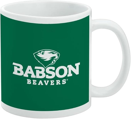 Babson College Primary Logo Ceramic Coffee Mug, Novelty Gift Mugs for Coffee, Tea and Hot Drinks, 11oz, White