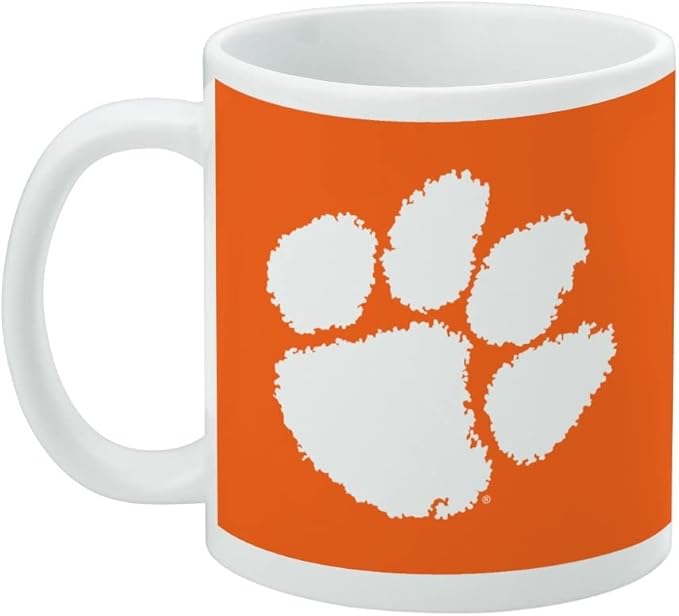 Clemson University Primary Logo Ceramic Coffee Mug, Novelty Gift Mugs for Coffee, Tea and Hot Drinks, 11oz, White