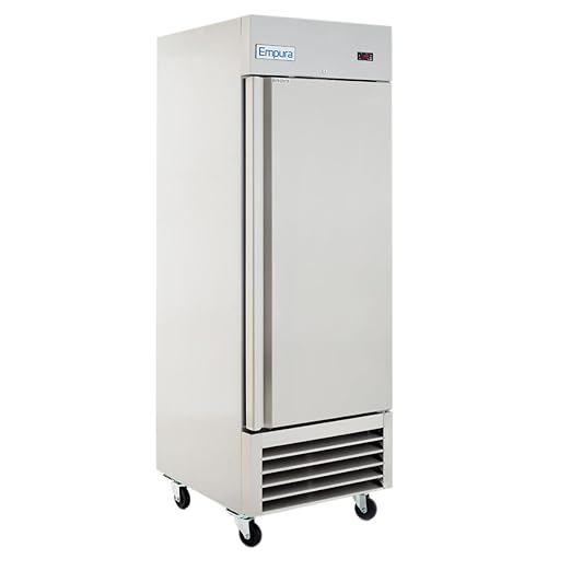 27" Reach-in Refrigerator with One-Swing Solid Door | Commercial Upright Fridge for Restaurant Cafeteria | 17.7 Cu. Ft. Capacity, (3) Shelves | 82.3"H x 26.8"W x 32.7”D, Stainless Steel, 115v