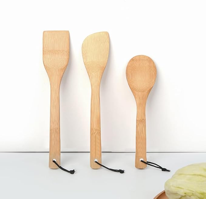 Wooden Spatulas 3 Hanging, Non Stick, Bamboo, Non Toxic, Kitchen Use, Wedding, Shower Gifts, Hand Crafted