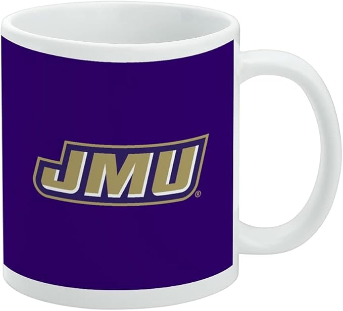 James Madison University Dukes Logo Ceramic Coffee Mug, Novelty Gift Mugs for Coffee, Tea and Hot Drinks, 11oz, White