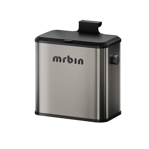 MRBIN Stainless Steel Compost Bin Countertop with Lid, Hanging Trash Can for Kitchen Cabinet Door, Wall Mounted Indoor Recycle Basket Food Waste Scrap Dustbin for Kitchen Under Sink with Inner Bucket