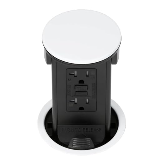 Lew Electric Round Kitchen Pop Up Outlet (GFCI, White)