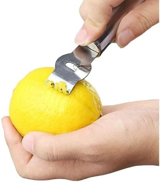 Silver Premium Stainless Steel Lemon Zester and Peeler - Dishwasher Safe, Citrus-Friendly, Ergonomic Graters, Peelers and Slicers