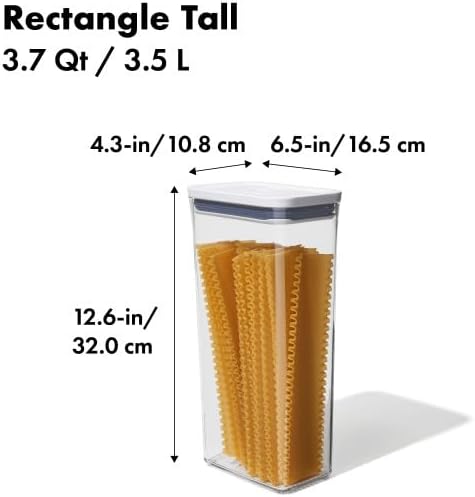 OXO Good Grips POP Container - Rectangle Tall 3.7 Qt, transparent (Pack of 8)