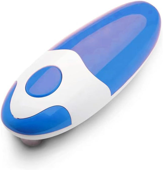 Electric Can Opener – Hands-Free Automatic Can Opener for Kitchen Use – Smooth Edge, Battery Operated, Easy One-Touch Operation – Ideal for Seniors & Arthritis (Bleu)