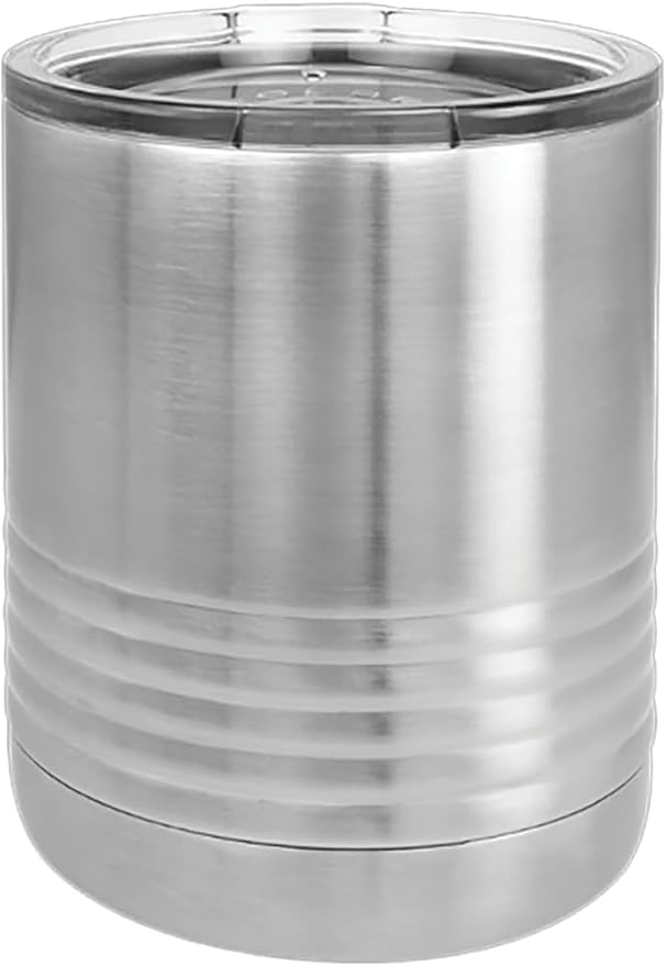 CRAZYDAISYWORLD Customized Polar Camel 10 oz. Vacuum Insulated Round neck Tumbler with Clear Lid Personalized With Your Text (Stainless Steel)
