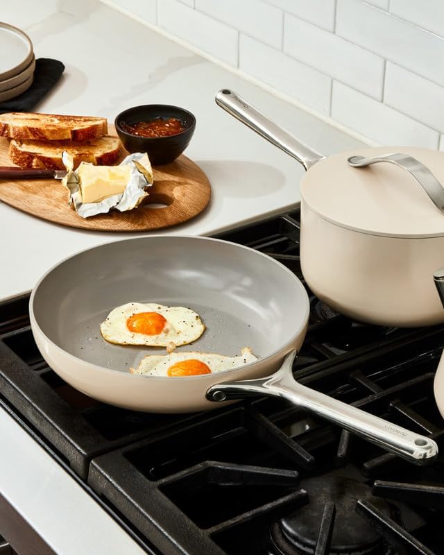Caraway Nonstick Ceramic Frying Pan (2.7 qt, 10.5") - Non Toxic, PTFE & PFOA Free - Oven Safe & Compatible with All Stovetops (Gas, Electric & Induction) - Sage