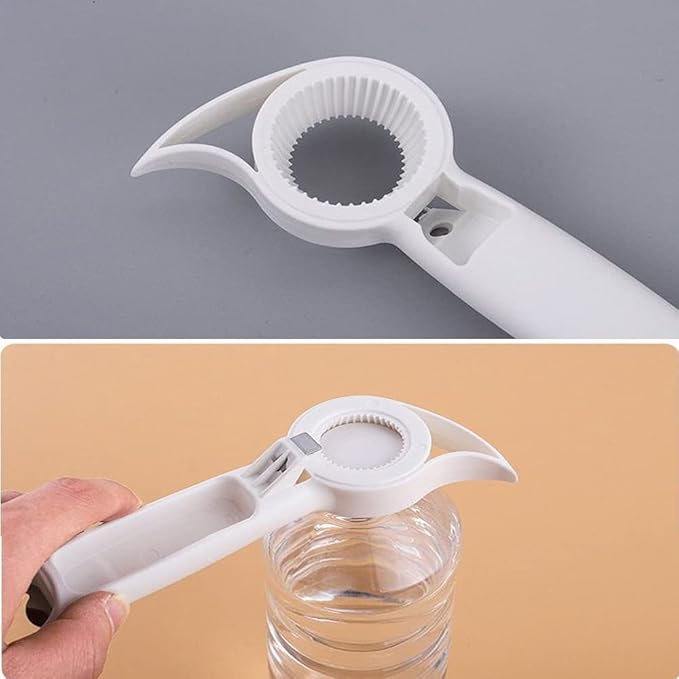 New 4 in 1 Multi Function Can Opener Bottle,Multi Kitchen Tool for Jelly Jars,Wine, Beer and other,Bottle Opener to Protect the Nail Use for Children,Elderly and Arthritis Sufferers (2Pcs)