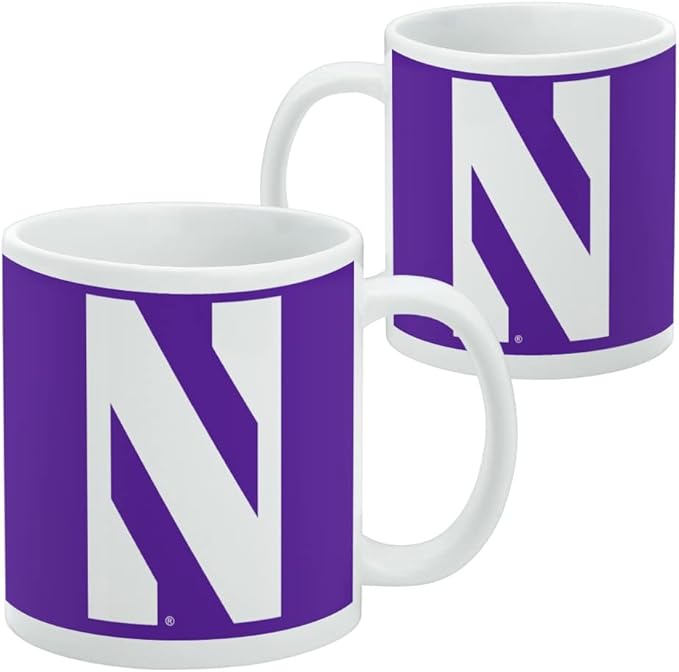 Northwestern University Primary Logo Ceramic Coffee Mug, Novelty Gift Mugs for Coffee, Tea and Hot Drinks, 11oz, White