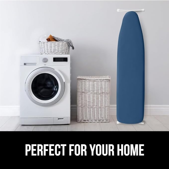 GORILLA GRIP The Original Ironing Board Cover and Pad, Silicone Coating, Thick Scorch Resistant Padding, Heavy Duty Iron Covers Standard Boards, Hook and Loop Fastener Strap, Navy, 15x54