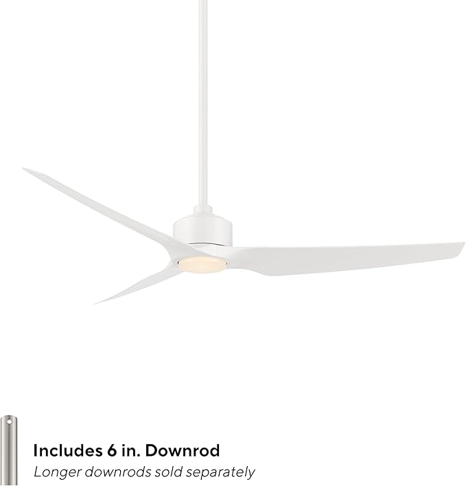 WAC F-056L-MW Stella 60" Outdoor Ceiling Fan with Lights and Remote Control, Matte White