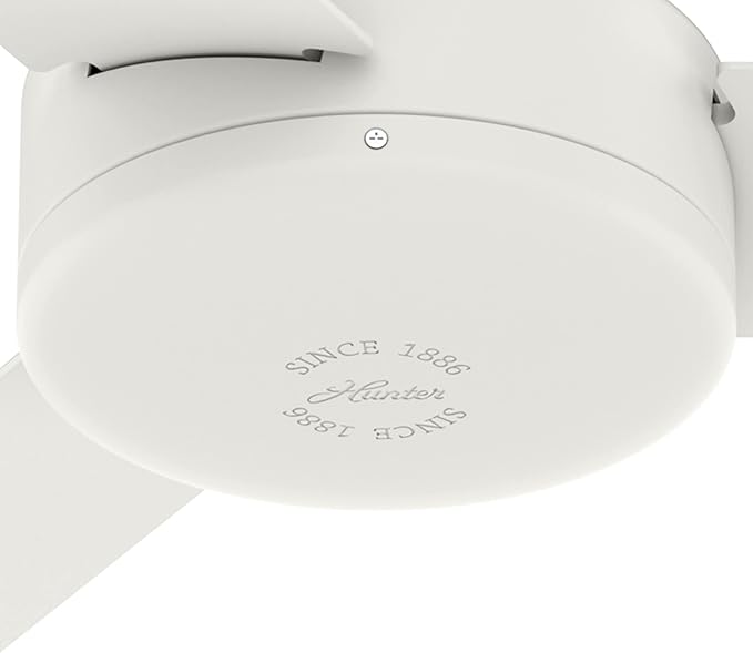 Hunter 52 inch Indoor Ceiling Fan No Light - White Modern Ceiling Fan without Light, 3 Blades, Standard Mount, For Bedroom, Living Room, or Kitchen, Wall Control - Presto 50811, Matte White