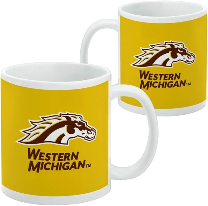 Western Michigan University Logo Ceramic Coffee Mug, Novelty Gift Mugs for Coffee, Tea and Hot Drinks, 11oz, White