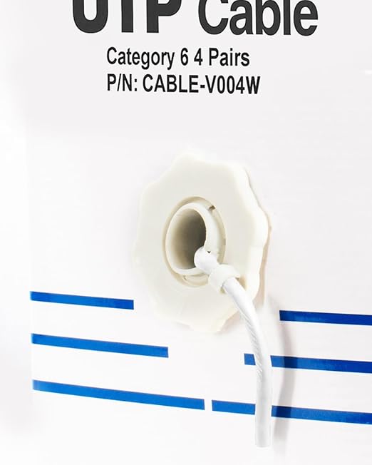 VIVO 1,000ft Bulk Cat6 Wire, CCA Ethernet Cable, 23 AWG, UTP Pull Box, LAN Network, White, CABLE-V004W