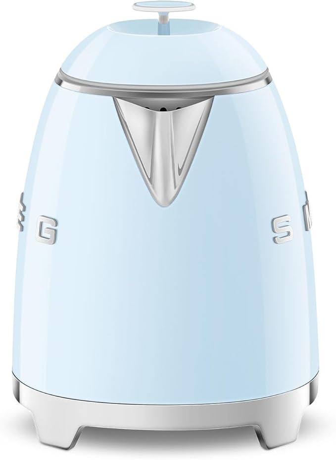 SMEG Mini 50's Retro Style 3 Cup Electric Kettle with Double Wall Anti Slip Base and Water Level Indicator (Pastel Blue)