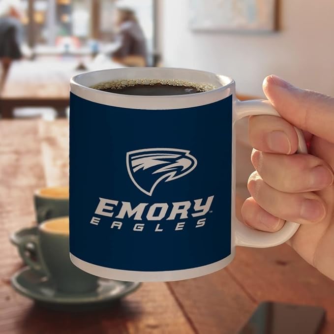 Emory University Primary Logo Ceramic Coffee Mug, Novelty Gift Mugs for Coffee, Tea and Hot Drinks, 11oz, White