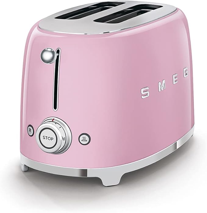 Smeg Retro Drip Coffee Machine and 2-Slice Toaster Bundle… (Pink)