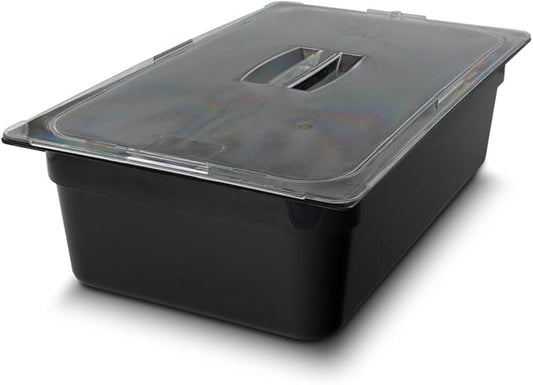 Carlisle FoodService Products Storplus 1/2-Size Food Pan for Catering, Buffets, and Restaurants, Polycarbonate 6 Inches Deep, Black