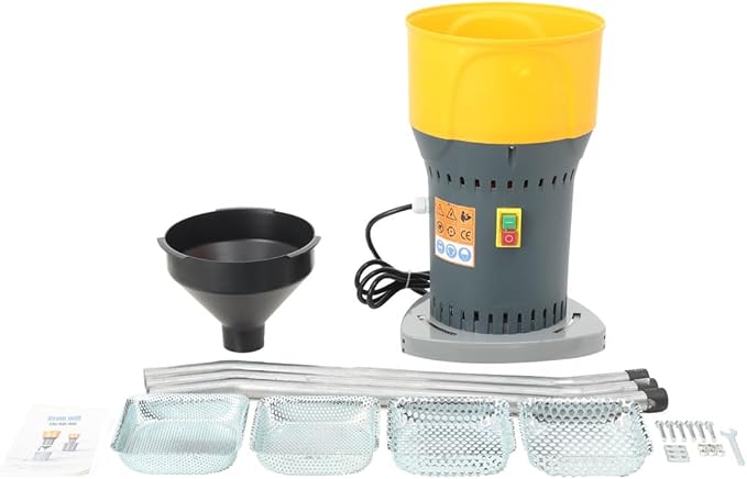 6.6gal Electric Grain Mill, Dry Food Mill, Farm Home Wheat Grinder for Spice Rice Feed Flour Cereals, w/ 5 Sizes Sieves & Tripod