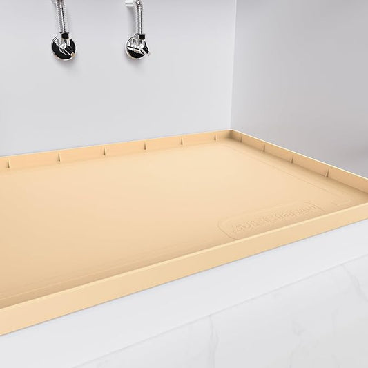 Under Sink Mat 28" X 19", Waterproof Silicone Under Sink Mats for Kitchen, Anti-Leak Shelf Liner & Cabinet Protector with Raised Edge, [BPA Free] Bathroom Tray Home Organizer, Brown