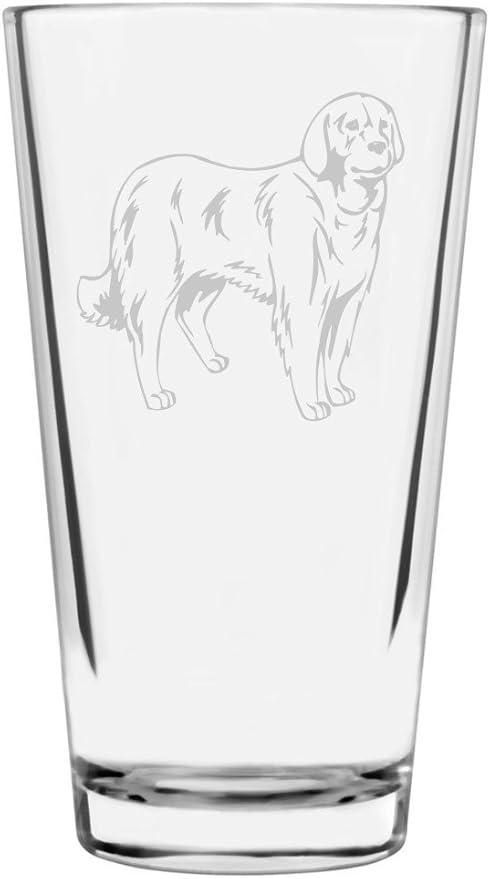 Akbash Custom Personalized Dog Themed Etched All Purpose 16oz Pint Glass