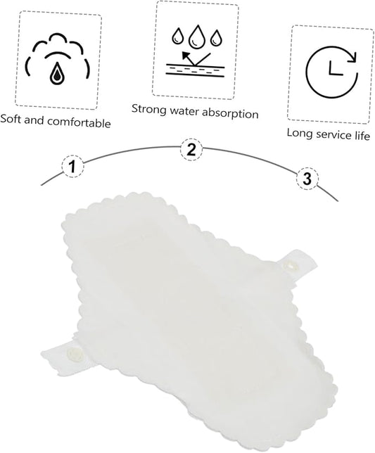 3Pcs Washable Cotton Menstrual Pads Snap Design Breathable Reusable Sanitary Towels for Puerpera Women Comfortable Period Liners