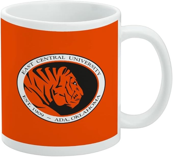 East Central University Primary Logo Ceramic Coffee Mug, Novelty Gift Mugs for Coffee, Tea and Hot Drinks, 11oz, White