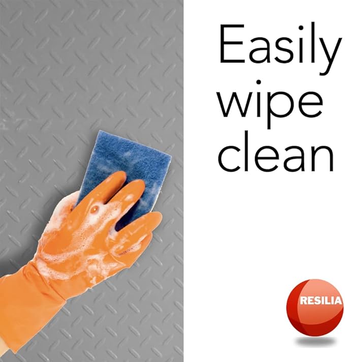 RESILIA Premium Under The Sink Mat- Large Universal Size, Cut to Fit Cabinets, Shelf & Drawer Liners, Thick Plastic Diamond Plate Surface, 24 x 48 inches, Slate Gray, Made in The USA