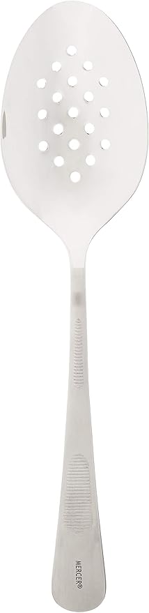Mercer Culinary, 9 Inch, Silver Plating Spoon, Perforated Bowl, 9-Inch, 9"