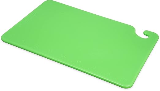 San Jamar CB121812 Cut-N-Carry Co-Polymer Cutting Board, 18" Length x 12" Width x 1/2" Thick, Green (CB121812GN)